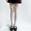 White Bow Lace-Trim Lolita Thigh-High Stockings - Spring/Summer