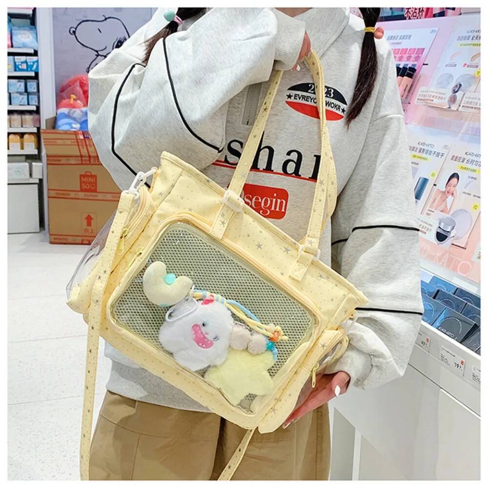 New Y2K Cute Star Bling Ita Bag Women's Fashion Shoulder Bag Lolita Girl Transparent Tote Bag DIY Display Crossbody Bag Handbags