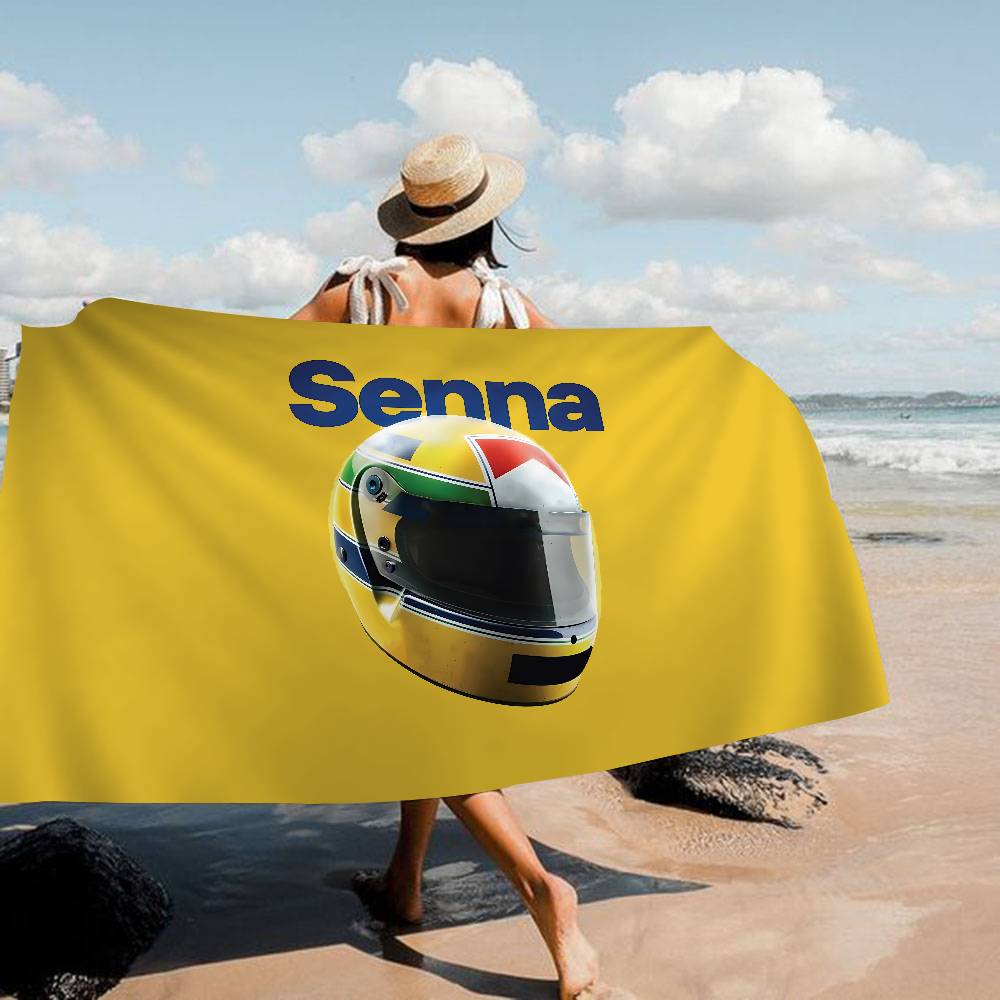 

A-Ayrton S-Senna Logo Microfiber Beach Towel Absorbent Quick Dry Soft Yoga Swimming Resort Mountain Climbing Towel W30*H60(CM)