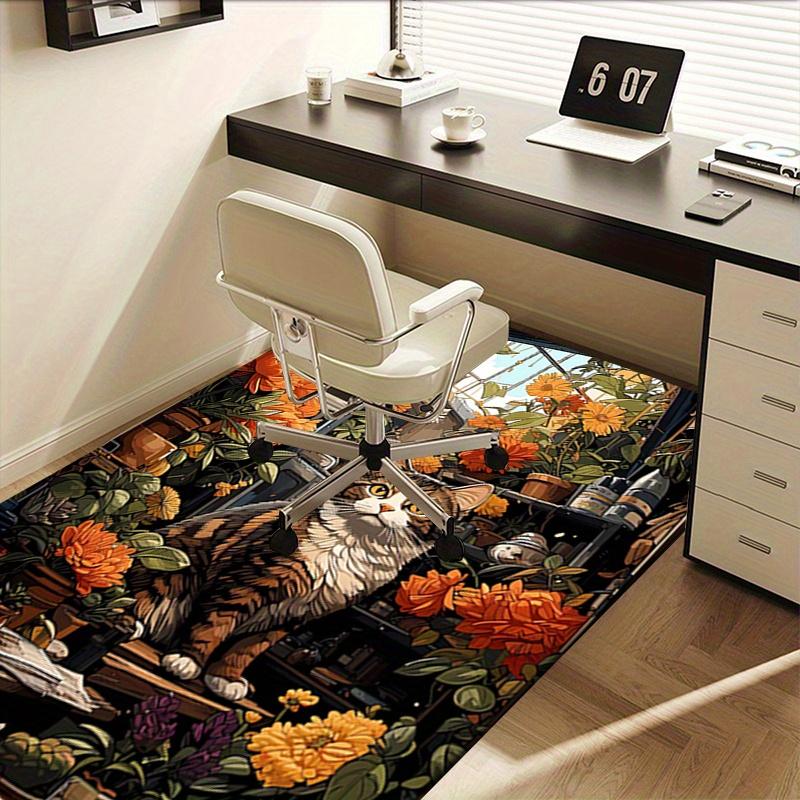 1pc. Home Decorative Rug for Office Chair Cover, Outdoor Garden Gift Carpet, Cat Lovers Present Mat