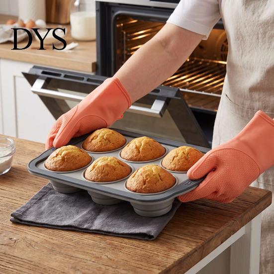 Muffins Baking Tray Silicone Muffin Pan for Baking, 6/12-Cavity Easy Release Cake Clean Mold, Food Grade Nonstick Cupcake Mold Kitchen Flexible Cups