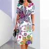 3D Digital Printing Dresses Women's Summer Short-sleeved O-neck Casual Loose Dress