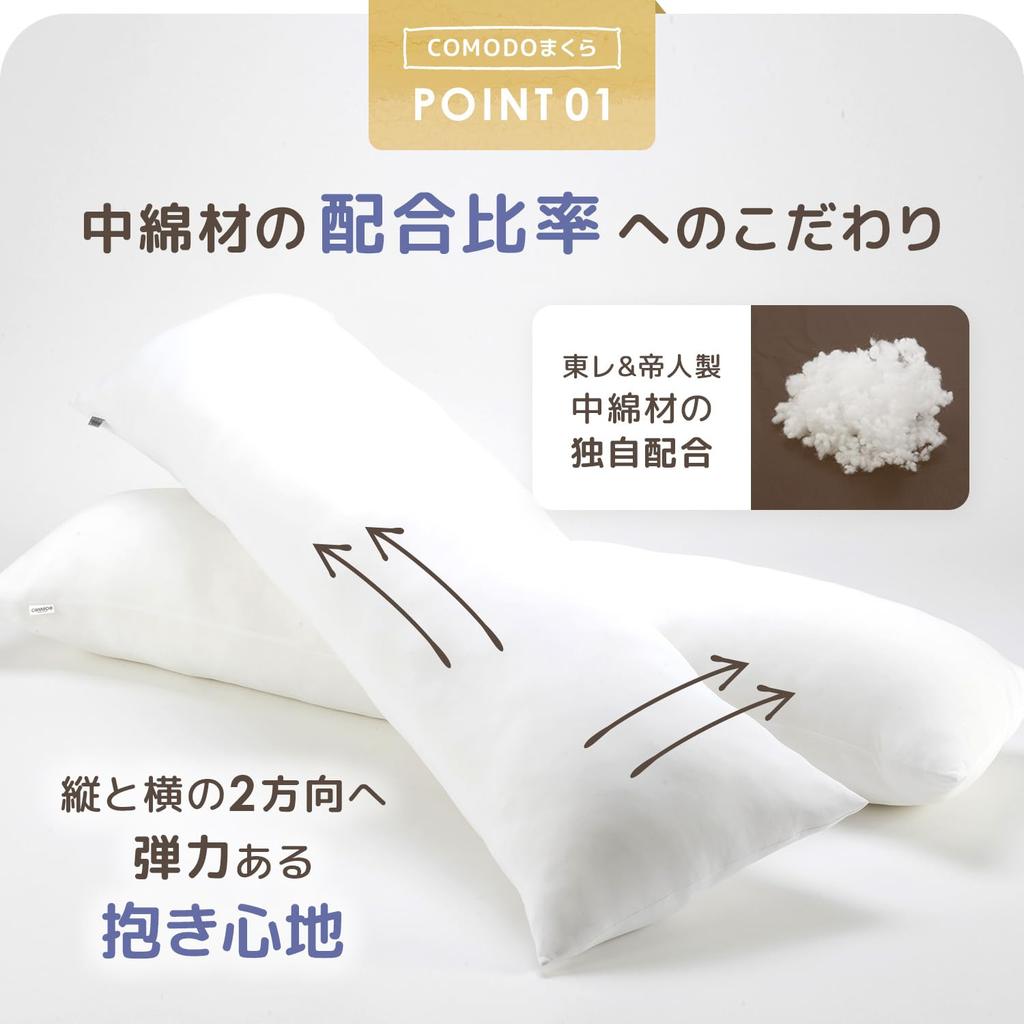 COMODO Body Pillow in Japan 150 x 50 Body Long Pillow Washable CMD9150 High-Class (Made / cm) (Pregnancy/Anime/Life-Size Pillow)