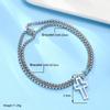 Hollow Out Cross Pendant With Double-Layer Cross Chain, Men'S Double-Layer Personalized Bracelet