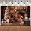 Christmas Indoor Photography Background Fireplace Gifts Socks Xmas Tree Interior Party Birthday Home Decor Photo Backdrop Studio4
