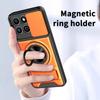 KEYSION Magnetic Phone Case for HONOR X7d 4G 5G Slide Camera Protection Upright Kickstand Shockproof Cover for Honor 400 Smart 5G