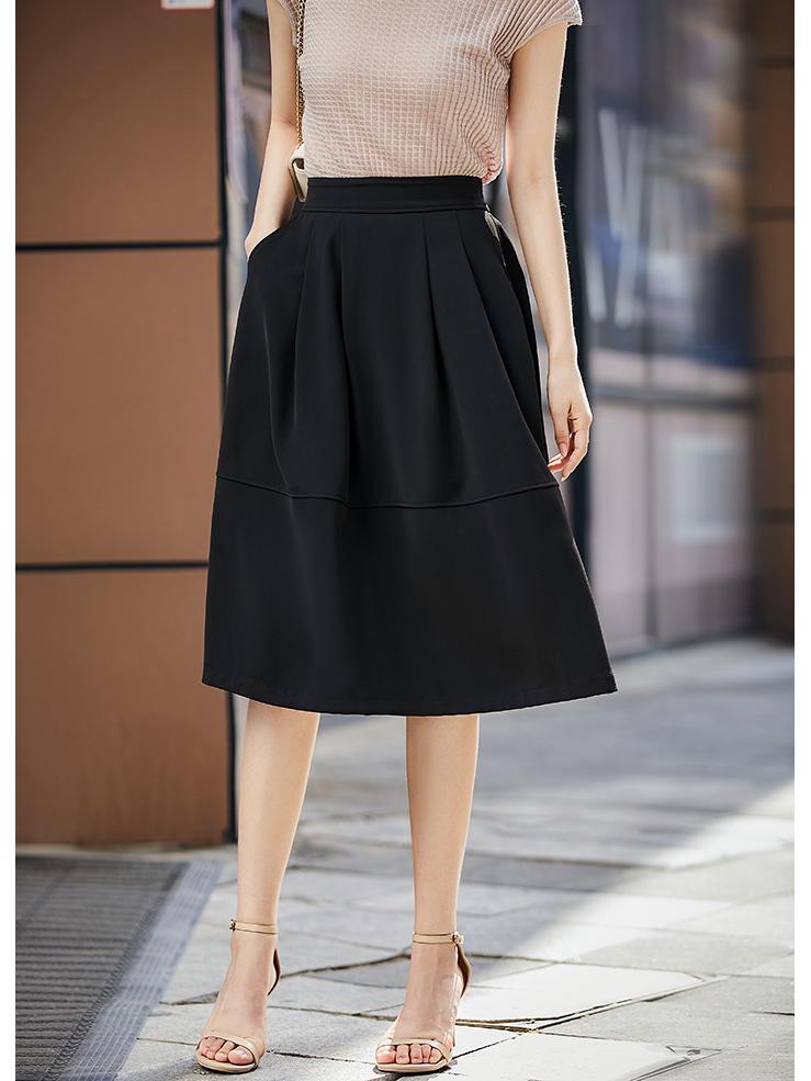 Elegantní sukně áčkového střihu s vysokým pasem ve stylu Hepburn - Dámská móda léto 2025