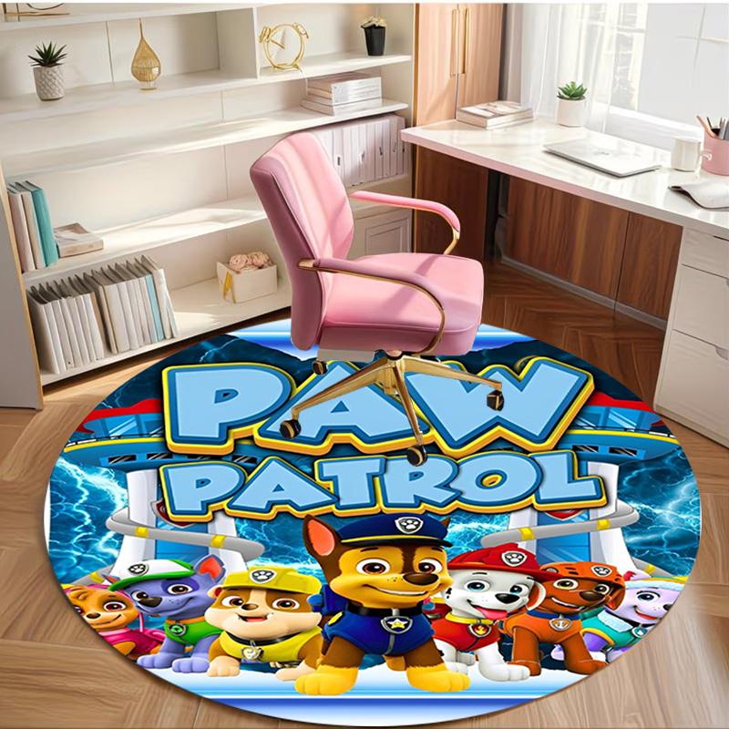 PAW Patrol Print Round Rug, Washable Floor Carpet, For Entryway Dorm Laundry Room Office Study, Home Decor Birthday Christmas Gift