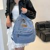 Denim Ryggsäck Dam Ryggsäck med stor kapacitet Student Skolväska