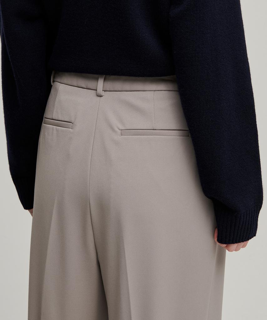 MUSINSA STANDARD WOMAN Women'S Heavyweight Fleece-Lined High-Waisted Wide Hidden Elastic Waist Slacks [Light Beige]