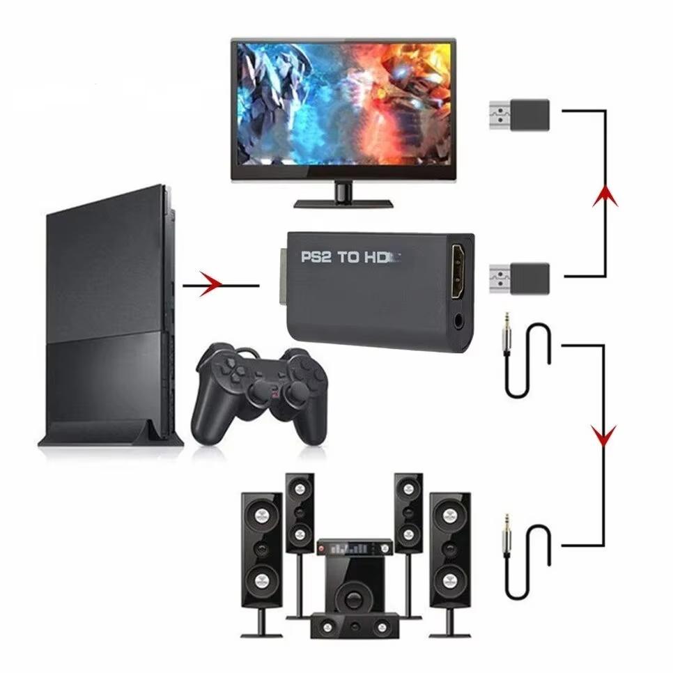 PS2 to HDMI-Compatible Converter Adapter Audio And Video With 3.5mm Audio Cable Supports Pc All Ps2 480i 480p 576i Display Modes 4
