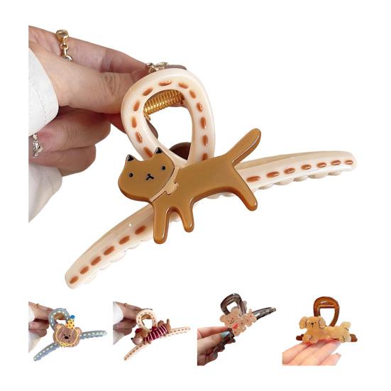 Hair Claw Cartoon Dog Design No Pressure Strong Grip Hair Clip