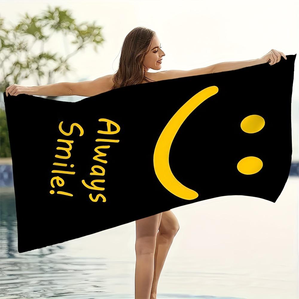

Artistic Text Patterns Oversized Beach Towel, Soft Quick-Drying Highly Absorbent Unisex W40*H60(CM)