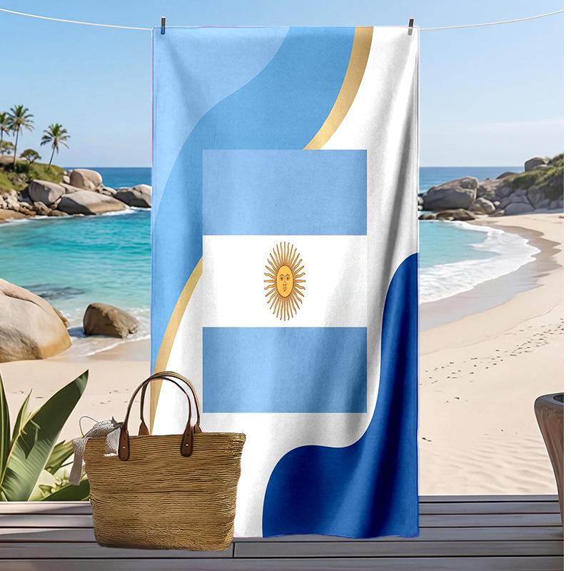 Asciugamano da Spiaggia Stampa Calcio Argentina Asciugatura Rapida Super Assorbente Morbido Asciugamano da Bagno per Nuoto Spiaggia Viaggio Souvenir Regalo per Fan