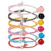 Cat Collar with Bell Slip-On Design No Buckle Adjustable Pet Collar Braided Rope Dog Collar for Puppy Kitten Small Dogs Cats