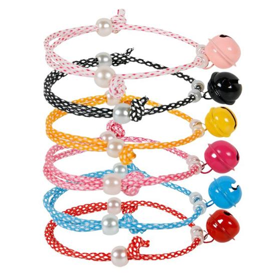 Cat Collar with Bell Slip-On Design No Buckle Adjustable Pet Collar Braided Rope Dog Collar for Puppy Kitten Small Dogs Cats