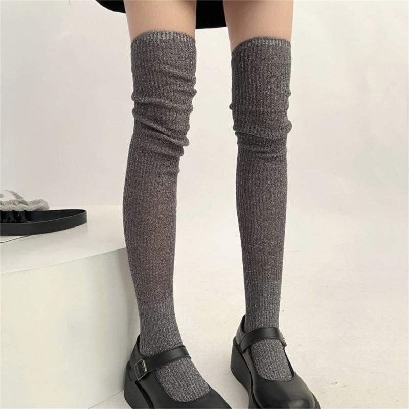 1 Pair Dress Socks Cotton Socks Princess Style Thigh High Lolitas Socks Frilly Ruffle Socks, Women Girl Over Knee Socks