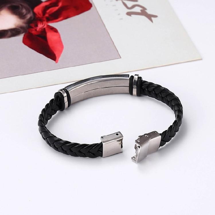 Adjustable Leather Rope Bracelet Hand Woven Bangle Unisex Wrist Chain Ornament