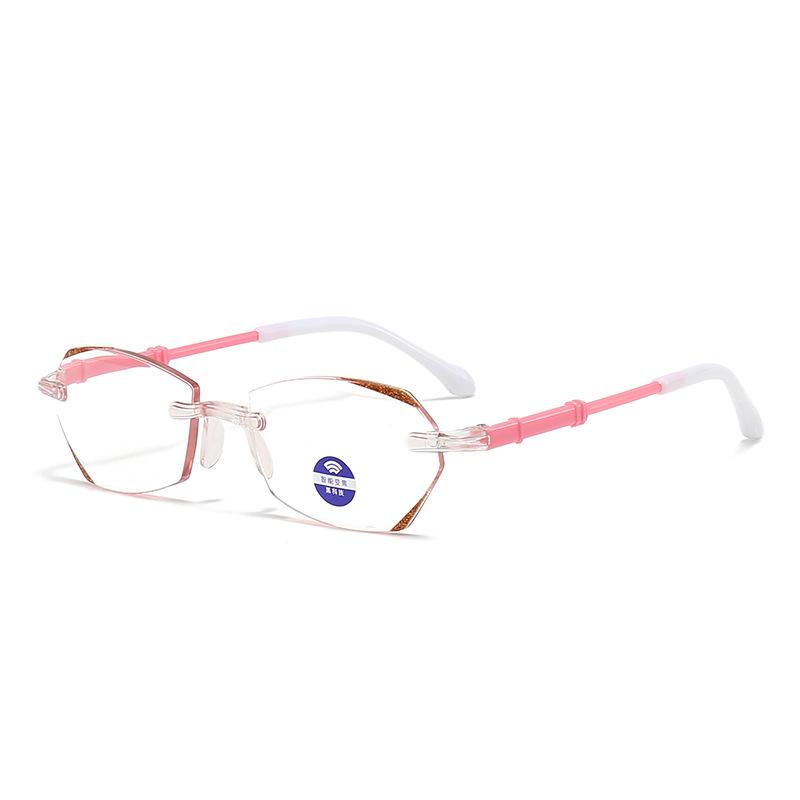Douyin Style Frameless Reading Glasses: Fashionable, Blue Light-Blocking, Smart Zoom with Auto Diopter Adjustment