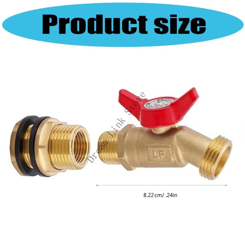 Q1FD Brass Plastic Faucet set Ergonomic Handle & Rustproof Brass Faucet Set Simple Installs for Water Containers