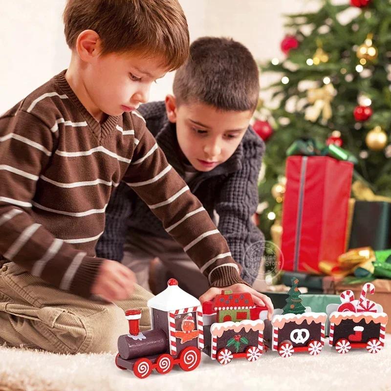 Mini Christmas Train Plastic Christmas Train Toys Christmas Decorations for Home 2025 Cristmas Ornament Gift Happy New Year 2025