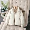 Women's Winter Short Thickened Loose Temperament Bread Clothes Solid Color Comfortable Pocket Commuter Jacket