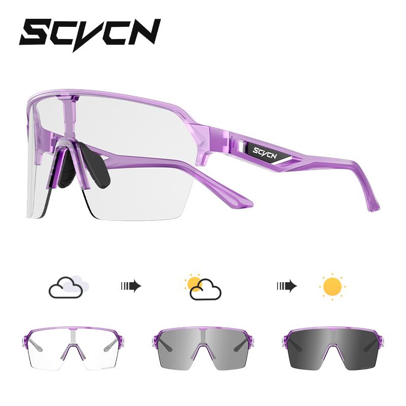 SCVCN Cycling Glasses Photochromic Sunglasses for Men Outdoor Sports Glasses UV400 Eyewear MTB Cycling Goggles Bicycle Women