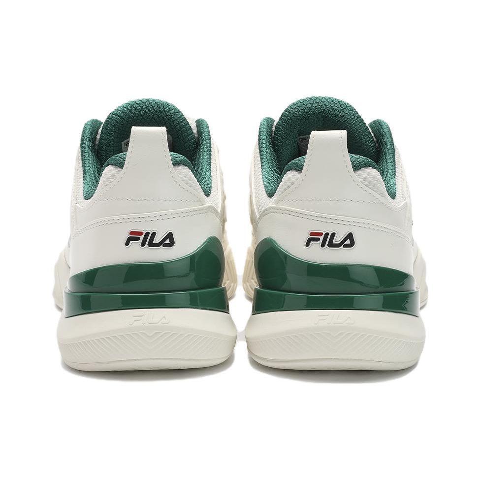 FILA Speed Serve Fabric Synthetic Leather Breathable Supportive Low Top Tennis Shoes Men sneaker White Green A12M411501FSW
