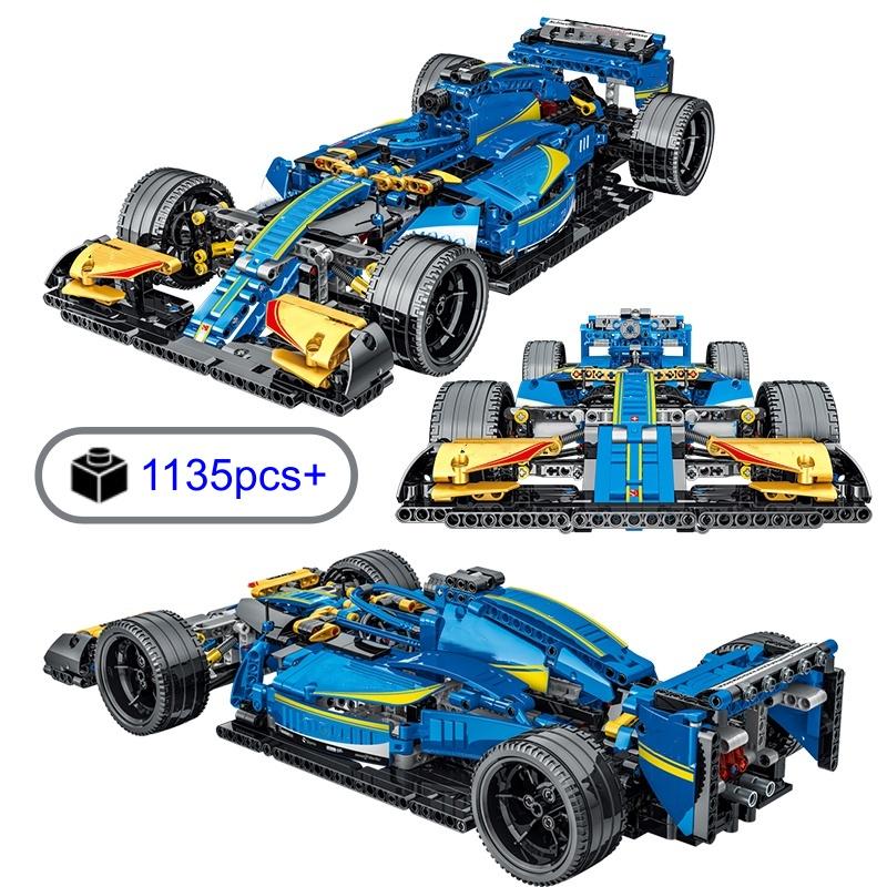 Non-Toxic Technical Racing Car Construction Set Moc Building Block Diy Tabletop Decorations Collection Model Car Kit Kids Adult 1135Pcs