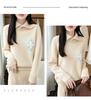Women's Diamond Jacquard Wool Lapel Sweater - Thick, Warm, Long Sleeve Knitwear for Autumn/Winter