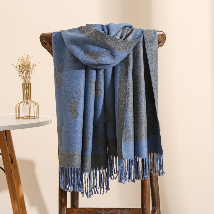 2024 Autumn And Winter New Thickened And Extended Cashmere Scarf Versatile Women'S Warm Neck Protection Scarf Double Sided Scarf Shawl