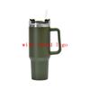 With Logo 40 Oz Tumbler with Handle Insulated Mugs With Lids and Straws Stainless Steel Coffee Tumbler Cups Water