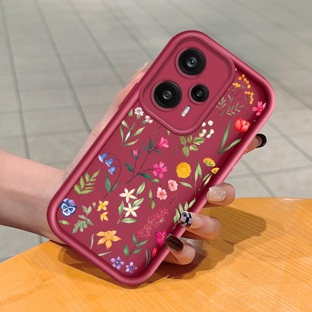 Soft Silicone Square Ladder Printing Pattern Phone Casing Full Cover Camera Shockproof Protection Rubber Case for Xiaomi Redmi