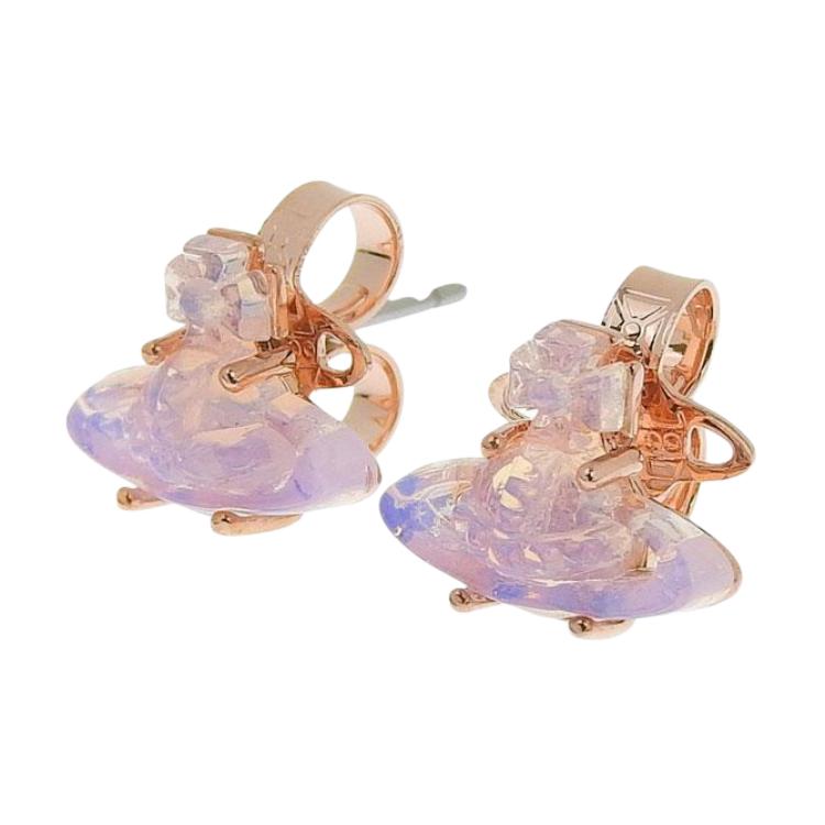 

Vivienne Westwood Sphere Pattern Brass Earrings Women earrings Rose-Gold Pale-Pink 6201036E02G104 Basic Packaging-Dust Bag+Box