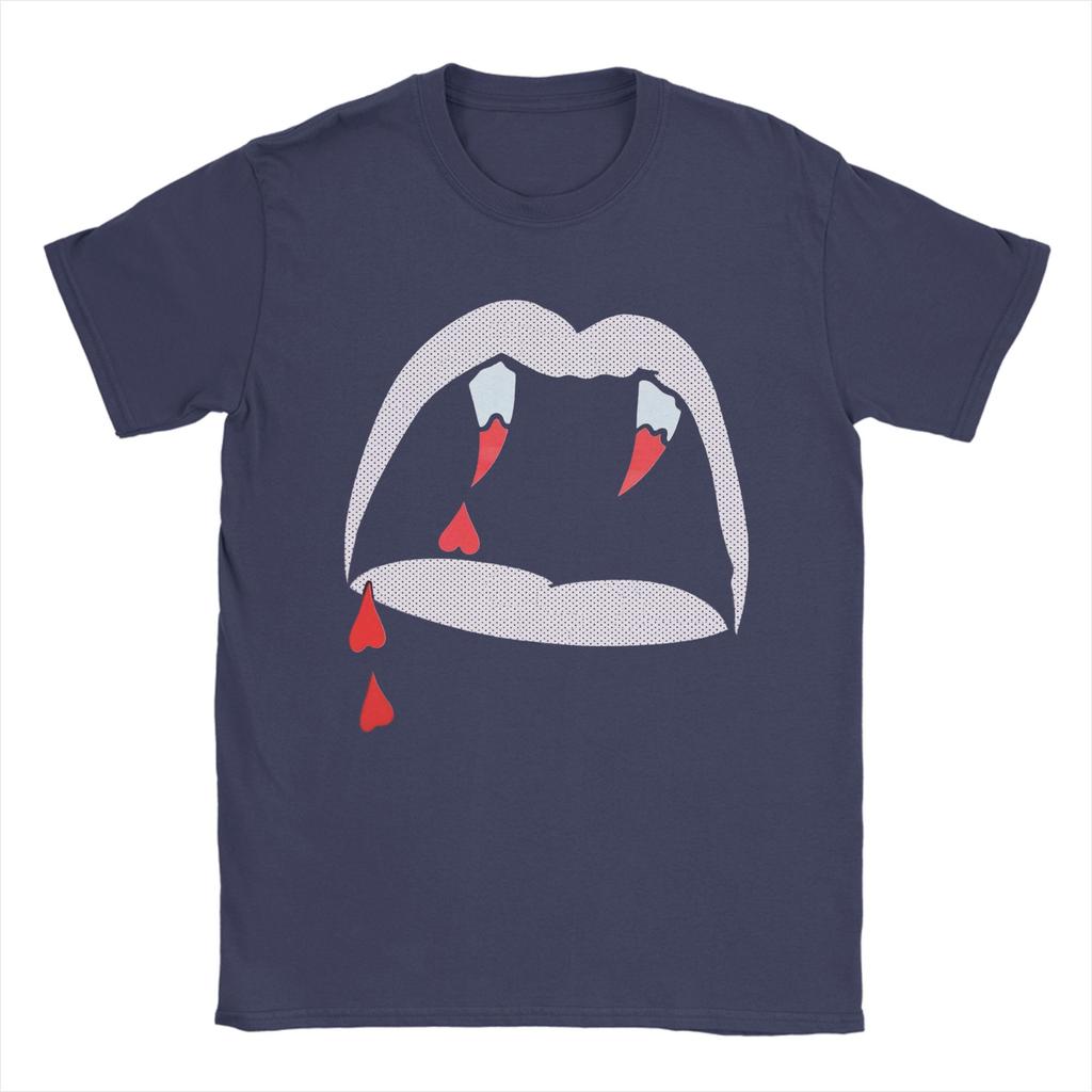 Vampire Lips Unisexs T Shirts Casual Tee Shirt Short Sleeve Crew Neck Tshirt Cotton Plus Size Tops