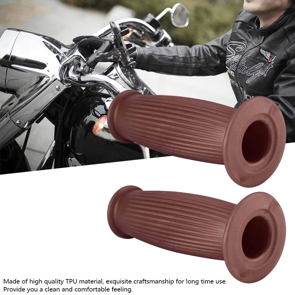 KIMISS 1 Pair 1in/25mm Universal Handlebar Grips, Left & Right Comfortable Motorcycle Vintage Style