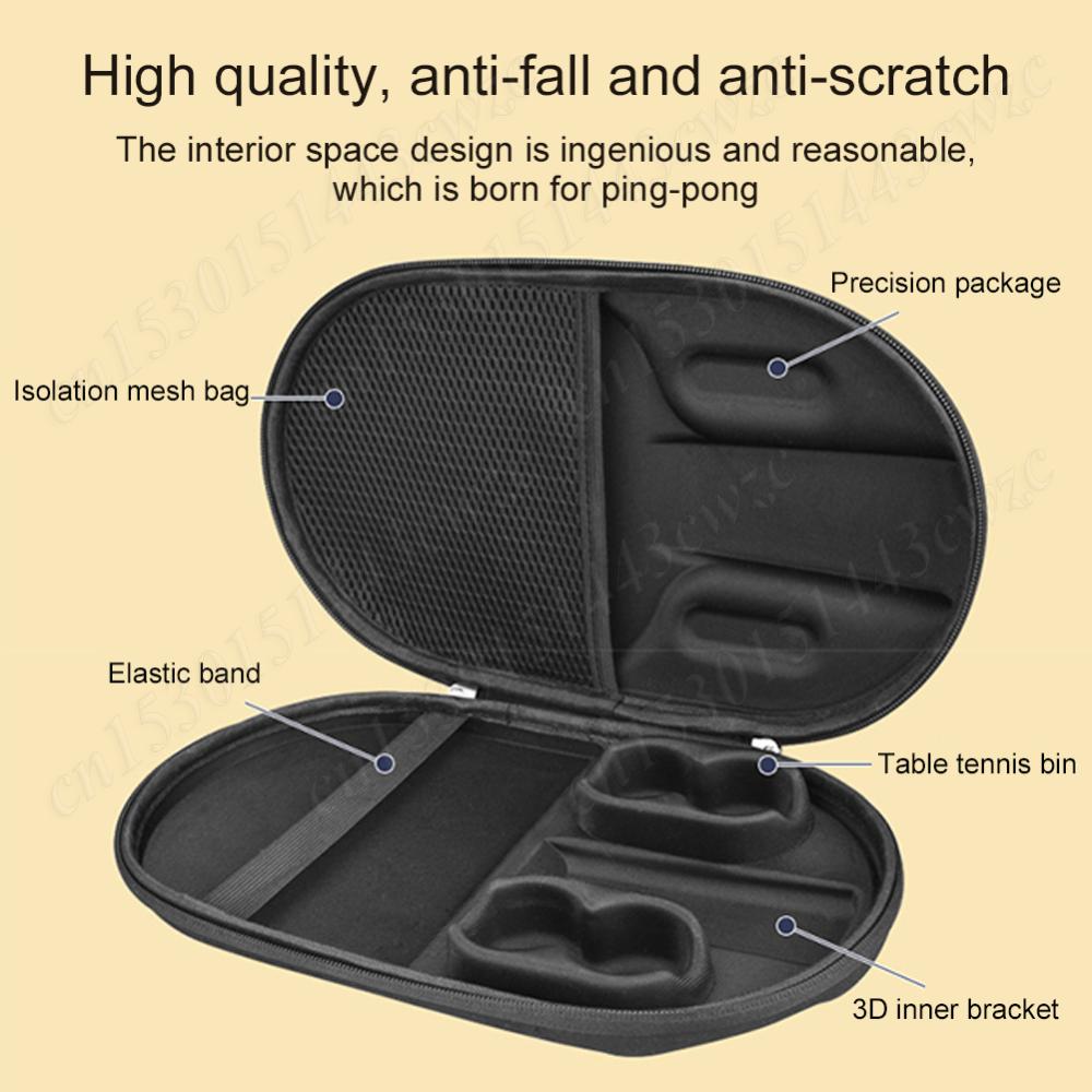 Ping Pong Paddles Case EVA Hard Shell Table Tennis Racket Storage Bag Ping Pong Racket Paddle Cover Bag for 2 Paddles and 4 Ball