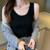 Canotta da donna senza maniche scollo rotondo a coste traspirante slim fit tinta unita estate donna canotta casual di base canotta da indossare ogni giorno