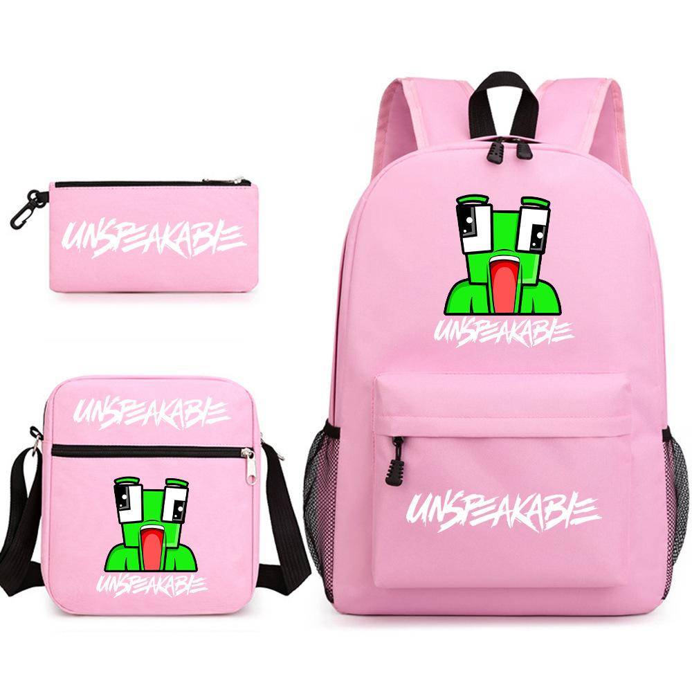 Unspeakable School Bag Fashion Male And Female Student Backpack Casual Crossbody Bag Cartoon Printed Backpack