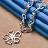 925 Sterling Silver Exquisite Flower Pendant Necklace Women Fashion Party Favor Wedding Jewelry