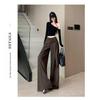 Damen Palazzo-Hose mit hoher Taille und Schnürung, Design Frühling/Sommer 2026, Figurschmeichelnder Fall, Bodenlang, Lässiger Vielseitiger Stil.
