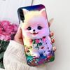 For Samsung Galaxy A90 5G Phone Case For Samsung A90 5G SM-A908B Elegant Floral Cat Painted Black Silicone Soft TPU Cases