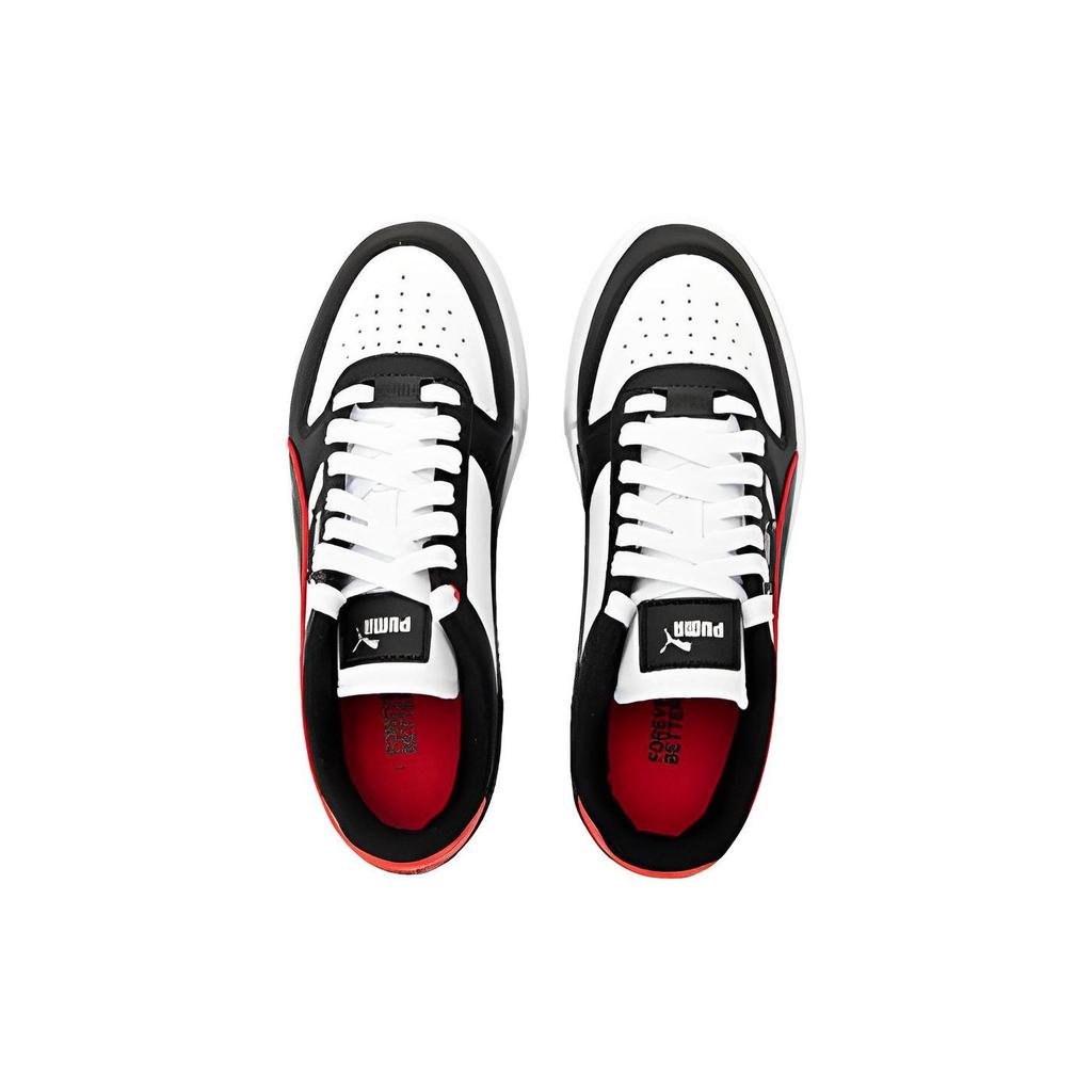 Puma Caven Dime Synthetic Leather Low-Top Sneakers Unisex Sneakers White Black Red 384953-16