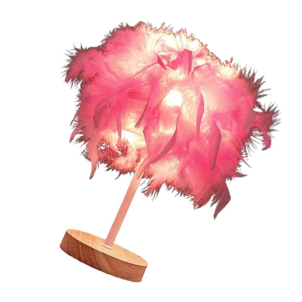 Feather Table Lamp Light Luxury Bedside Lamp Night Light for Bedroom Living Room Party Wedding