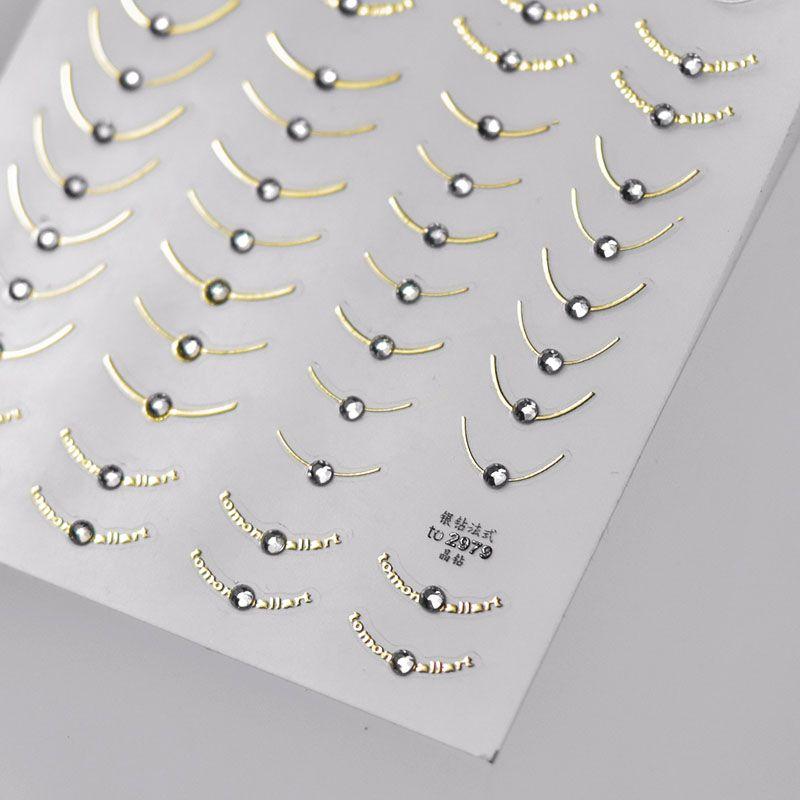 

Silver String Pearl Chain Nail Art Sticker Tomoni Bright Crystal New Bronzing French 2979((Crystal Drill))