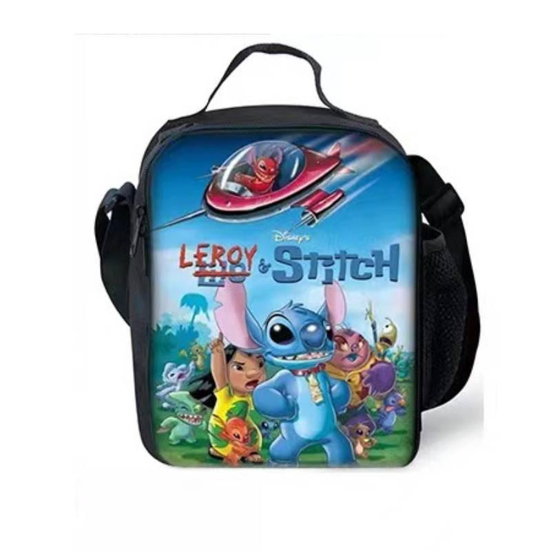 Stitch Lunch Bag With Polyester Material For School Daily Use And Lightweight Carrying