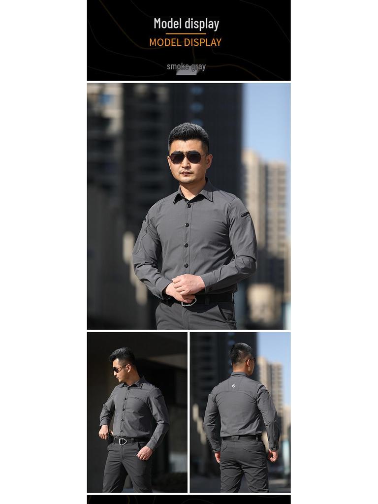 Onken Defender herr taktisk snabbtorkande, fukttransporterande långärmad skjorta för vår och höst