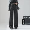 Women's High-Waist PU Leather Pants: Matte, Retro, Fashionable Wide-Leg Trousers for Spring & Autumn