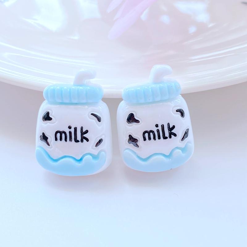 8Pcs New Cute Mini Mixed Fruit Beverage Bottle Flat Back Resin Cabochons Scrapbooking DIY Jewelry Craft Decoration Accessories