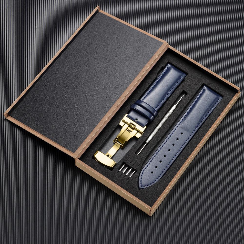 Echtes Leder Uhrenarmband 12/13/14/15/16/17/18/19/20/21/22/23/24mm Armbänder Herren und Damen Business Armbanduhr Armband mit Box